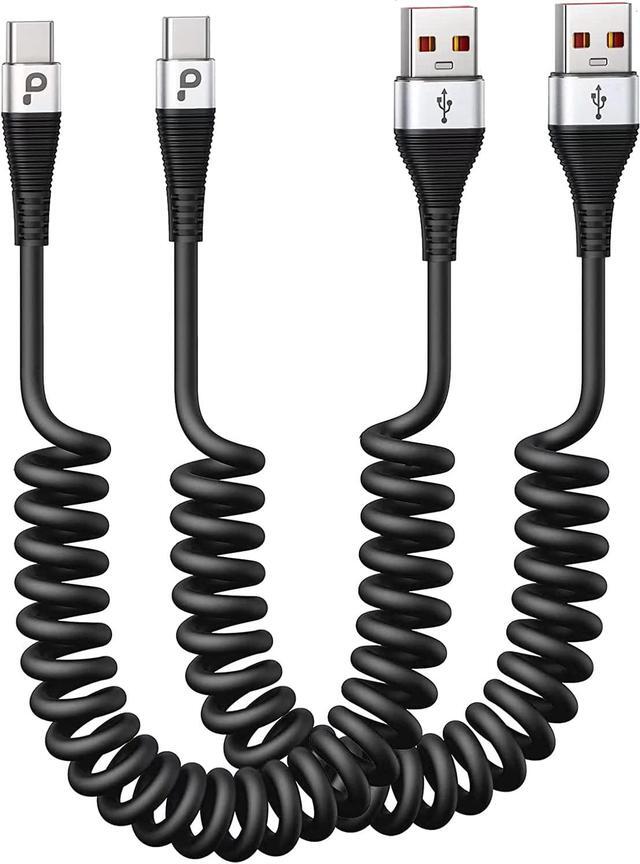 Main image of USB C Cable Fast Charging, 2Pack 3ft Coiled USB A to Type C Charge Cord for Car, USB-C Charging Cable Compatible with Samsung Galaxy S20 S10 S9 S8 Plus Note 10 9 8 and Other USB C Devices