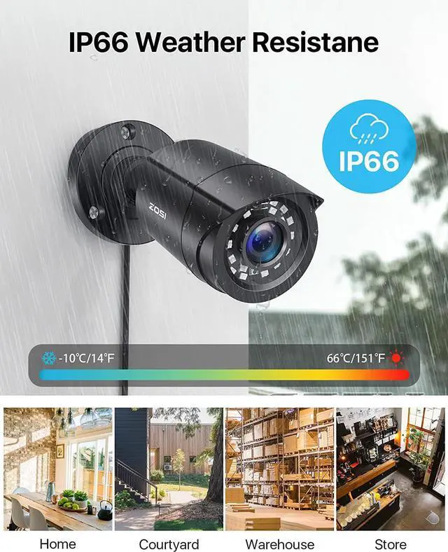 Alt view image 4 of 7 - Gadpiparty ZOSI 8CH 5MP Lite Security Camera System Outdoor, 8 Channel H.265+ 5MP Lite CCTV DVR with 1TB Hard Drive and 8X1920TVL 1080P Home Surveillance Cameras,80ft Night Vision,Remote Access