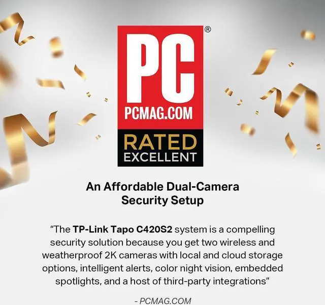 Alt view image 2 of 7 - Gadpiparty TP-Link Tapo 2K QHD Outdoor Wireless Security Camera System, Up to 180 Day Battery, Color Night Vision w/Starlight Sensor, Motion/Person/Pet/Vehicle Detection, Works w/Alexa &Google Home(T