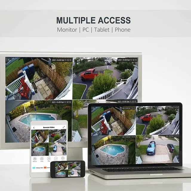 Alt view image 4 of 7 - [Pan & Tilt] SANSCO 2K HD WiFi Security Camera System 1TB Hard Drive, 8CH NVR (4) 3MP Outdoor Waterproof Cameras, 2-Way Audio, Motion Alert, 24/7 Recording (Non Zoom)