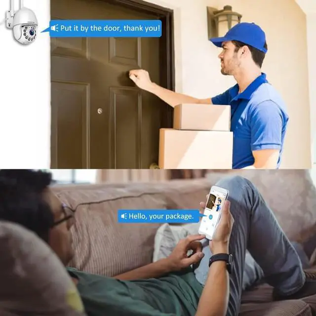 Alt view image 6 of 6 - Cameras for Home Security Outdoor WiFi, Plug-in 24/7 Video Surveillance System, Spotlight Color Night Vision, Human Motion Detection, PTZ Auto Tracking, Two Way Talk, Waterproof