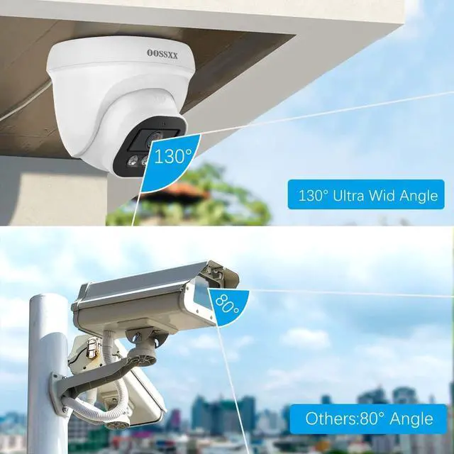 Alt view image 3 of 7 - Gadpiparty (4K/8.0 Megapixel & 130° Ultra Wide-Angle) with Audio PoE Dome Outdoor Home Security Camera System, Wired Outdoor Surveillance IP Cameras System
