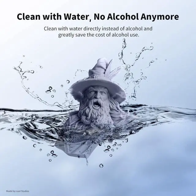 Alt view image 2 of 7 - ANYCUBIC Upgraded Water Washable 3D Printer Resin, 405nm High Precision 3D Resin, Low Shrinkage Photopolymer Resin for 4K/8K/12K Capable LCD DLP Resin 3D Printer Printing (Grey, 1000g)