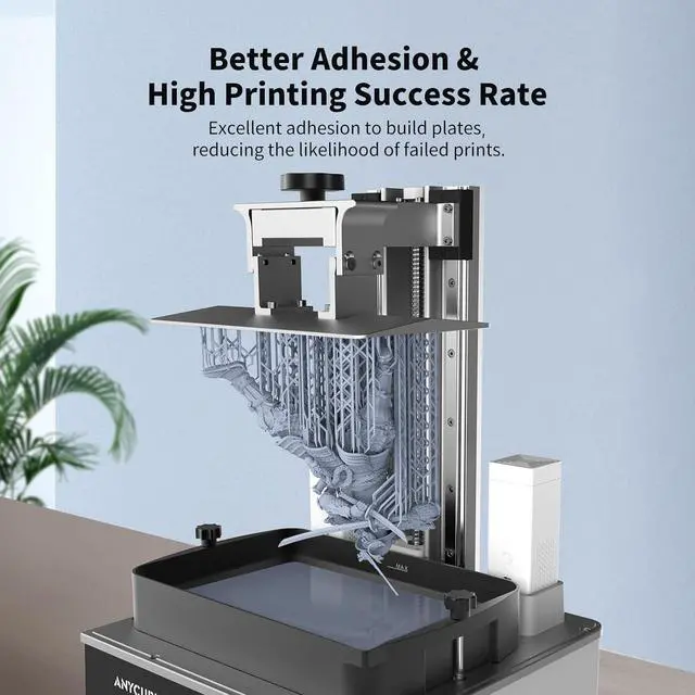 Alt view image 6 of 7 - ANYCUBIC Upgraded Water Washable 3D Printer Resin, 405nm High Precision 3D Resin, Low Shrinkage Photopolymer Resin for 4K/8K/12K Capable LCD DLP Resin 3D Printer Printing (Grey, 1000g)
