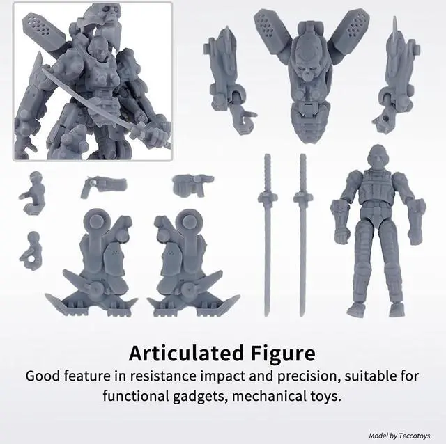 Alt view image 5 of 7 - Chitu Systems Conjure Rigid Resin with Engineering-Like Features for Functional Gadgets Resin Printing,Low Shrinkage for Articulated Figure LCD 3D Printing (Black,1000g)