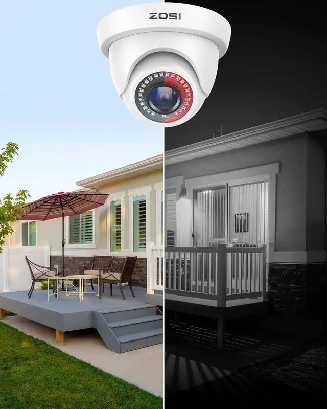 Alt view image 4 of 7 - ZOSI 4Pack 2.0MP HD 1080P Security Cameras Kit, 80ft Night Vision, Indoor Outdoor Home CCTV Dome Camera for 1080P/5MP/4K HD-TVI Analog DVR System