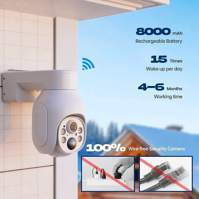Alt view image 2 of 7 - Gadpiparty Camcamp Security Cameras Outdoor Wireless, Battery Powered, 2 Cam-Kit, 2K QHD Home Security Cameras System with Pan Tilt View, Spotlight Camera, AI Human Detection, Easy Setup, 5G & 2,4G W