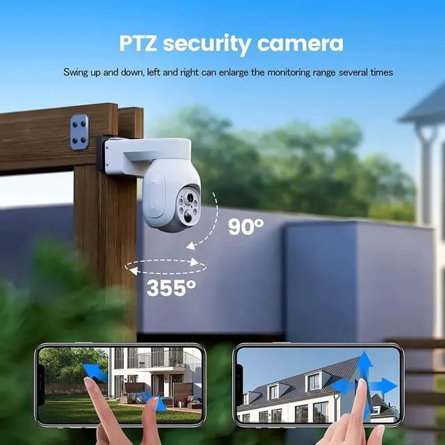 Alt view image 5 of 7 - Gadpiparty Camcamp Security Cameras Outdoor Wireless, Battery Powered, 2 Cam-Kit, 2K QHD Home Security Cameras System with Pan Tilt View, Spotlight Camera, AI Human Detection, Easy Setup, 5G & 2,4G W