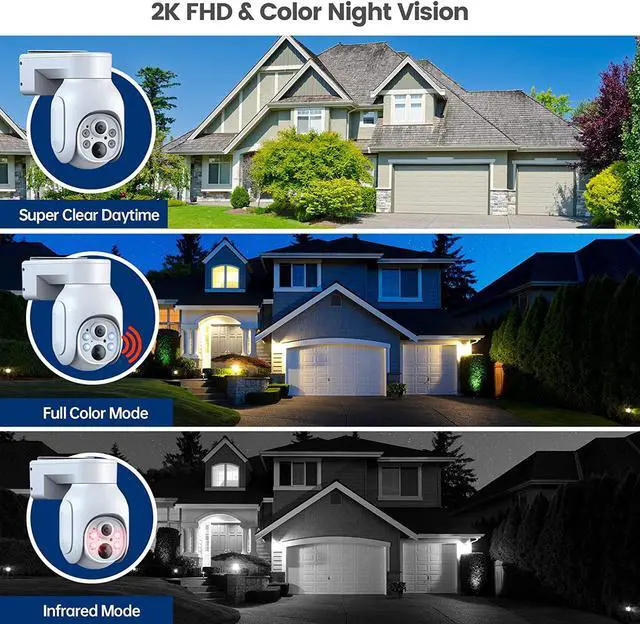 Alt view image 3 of 7 - Gadpiparty Camcamp Security Cameras Outdoor Wireless, Battery Powered, 2 Cam-Kit, 2K QHD Home Security Cameras System with Pan Tilt View, Spotlight Camera, AI Human Detection, Easy Setup, 5G & 2,4G W