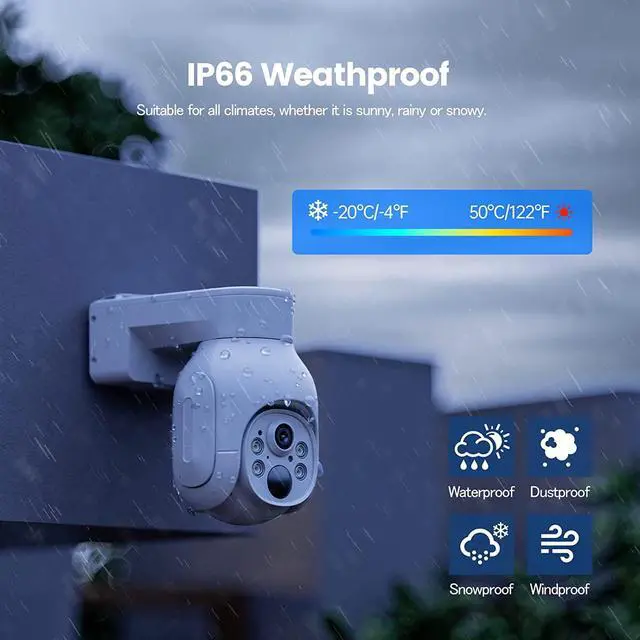 Alt view image 7 of 7 - Gadpiparty Camcamp Security Cameras Outdoor Wireless, Battery Powered, 2 Cam-Kit, 2K QHD Home Security Cameras System with Pan Tilt View, Spotlight Camera, AI Human Detection, Easy Setup, 5G & 2,4G W