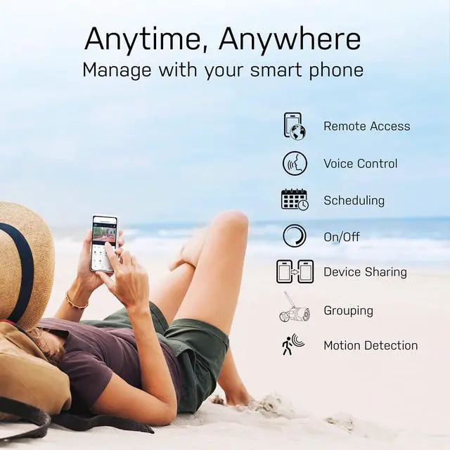 Alt view image 7 of 7 - Feit Electric Outdoor Camera, 2.4GHz WiFi Security Camera Works with Alexa and Google Assistant, 1080p HD Video Camera Motion Detection, Night Vision, 2-Way Audio, No Hidden Fees, CAM/WM/WiFi