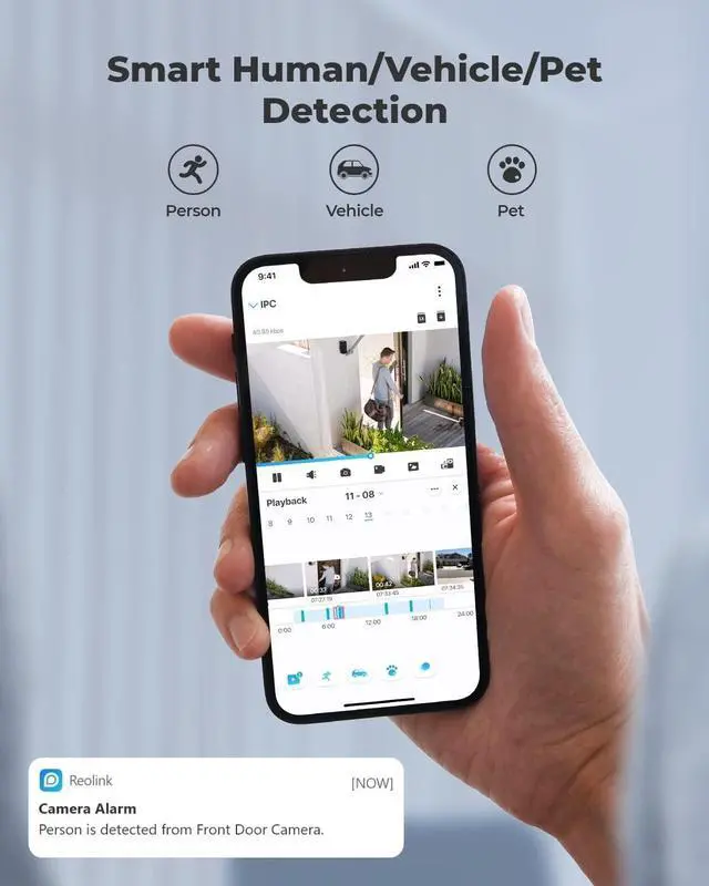Alt view image 4 of 7 - REOLINK 12MP PoE IP Camera Outdoor, Bullet Surveillance Cameras for Home Security, Smart Human/Vehicle/Pet Detection, 700lm Color Night Vision, Two Way Talk, Up to 256GB microSD Card, RLC-1212A