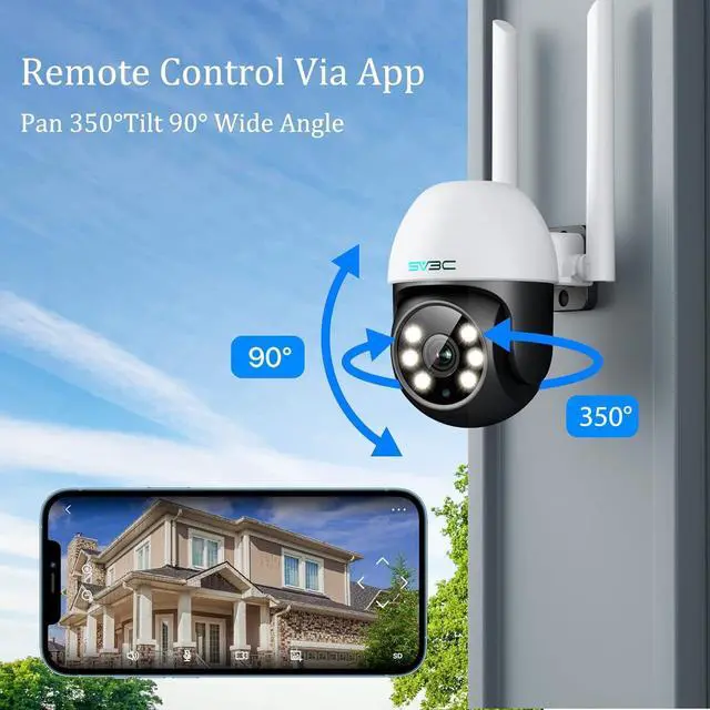 Alt view image 2 of 7 - SV3C PTZ Security Camera Outdoor, Pan Tilt Dome WiFi IP Camera with Auto Tracking, 1080P Color Night Vision, 2-Way Audio, Humanoid Detection, Waterproof, 24/7 Recording, SD Card Storage, Remote Access