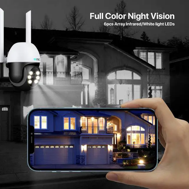 Alt view image 4 of 7 - SV3C PTZ Security Camera Outdoor, Pan Tilt Dome WiFi IP Camera with Auto Tracking, 1080P Color Night Vision, 2-Way Audio, Humanoid Detection, Waterproof, 24/7 Recording, SD Card Storage, Remote Access