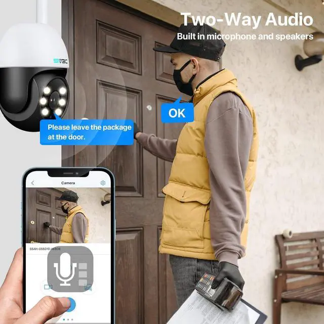 Alt view image 5 of 7 - SV3C PTZ Security Camera Outdoor, Pan Tilt Dome WiFi IP Camera with Auto Tracking, 1080P Color Night Vision, 2-Way Audio, Humanoid Detection, Waterproof, 24/7 Recording, SD Card Storage, Remote Access