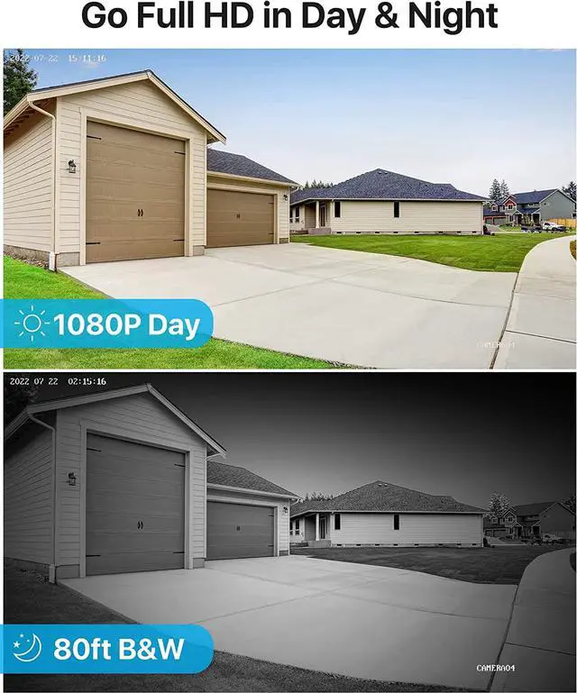 Alt view image 2 of 7 - Gadpiparty ZOSI 1080P H.265+ Home Security Camera System, 5MP Lite 8 Channel Surveillance DVR, 8 x 1080p Weatherproof CCTV Dome Camera Outdoor Indoor, Night Vision, Remote Access, 90° View Angle, 1TB