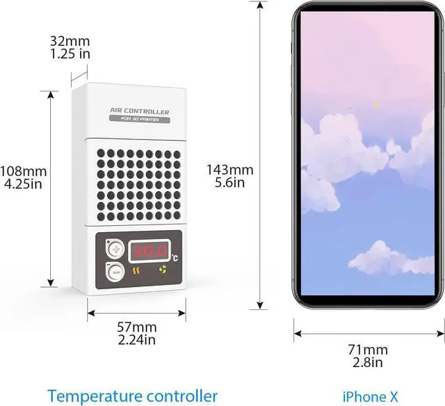 Alt view image 3 of 6 - Mini Heater for 3D Printer, Resin 3D Printer Temperature Controller Heating Thermostat Temp Control for LCD DLP 3D Printers