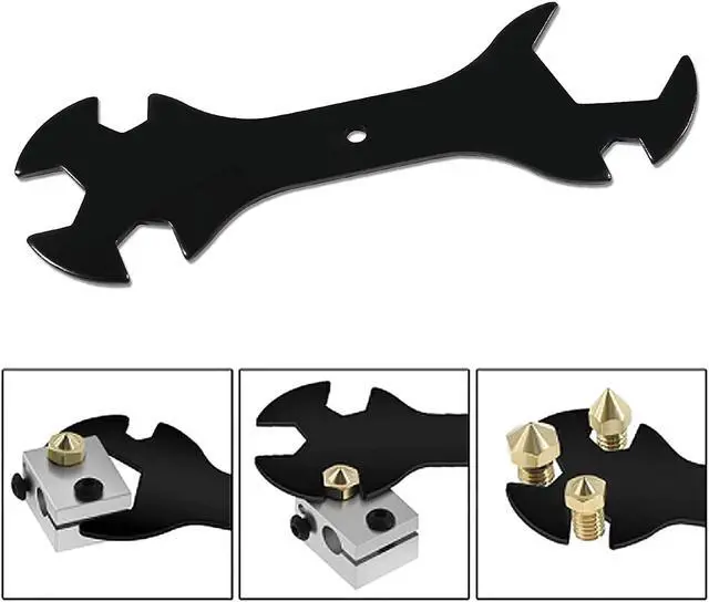 Alt view image 6 of 7 - 6mm 7mm L-Shaped Hexagonal Wrench Tool & 5 in 1 Multi-Function Wrench for Fixed Mk8 Ender 3 Brass Nozzle Included Copper Wire Toothbrush 3D Printer Accessories (5 Tools)