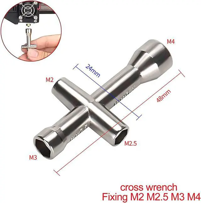 Alt view image 7 of 7 - 6mm 7mm L-Shaped Hexagonal Wrench Tool & 5 in 1 Multi-Function Wrench for Fixed Mk8 Ender 3 Brass Nozzle Included Copper Wire Toothbrush 3D Printer Accessories (5 Tools)