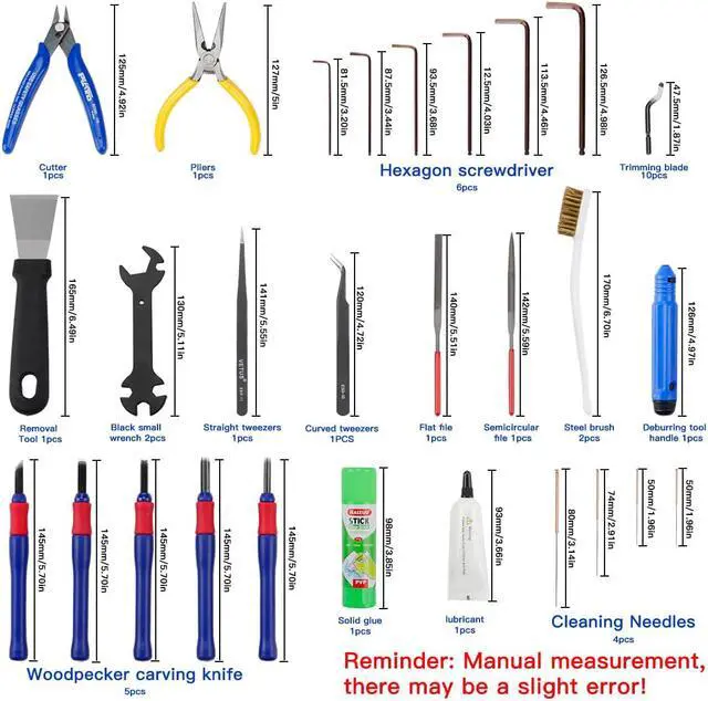 Alt view image 2 of 7 - BCZAMD 39Pcs 3D Printer Tools Kit Includes Resin Removal Cleaning Deburring Tool Sanding and Hotend Disassembly Multi-Purpose Tool, 3D Printer Accessories Kit for Trimming and Finishing