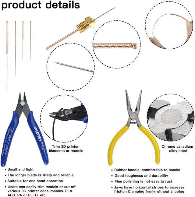 Alt view image 4 of 7 - BCZAMD 39Pcs 3D Printer Tools Kit Includes Resin Removal Cleaning Deburring Tool Sanding and Hotend Disassembly Multi-Purpose Tool, 3D Printer Accessories Kit for Trimming and Finishing