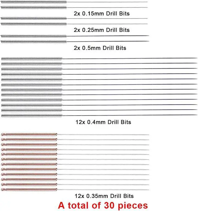 Alt view image 2 of 7 - SIQUK 33 Pcs 3D Printer Nozzle Cleaning Tools Kit 30 Pcs 0.15mm, 0.25mm, 0.35mm, 0.4mm, 0.5mm Cleaning Needles 2 Pcs Tweezers and 1 Pc Cleaning Cloth