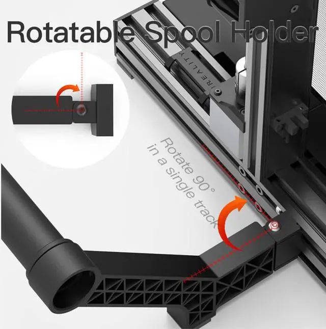 Alt view image 3 of 7 - Original Creality Upgrade Built-in Bearings Rotatable Filament Spool Holder Bracket for Ender 3, Ender 3 V2, Ender3 Pro, Ender 3 V2 Neo, Sidewinder X1, Ender 5 Pro/Plus, Vyper, Mega SE 3D Printer