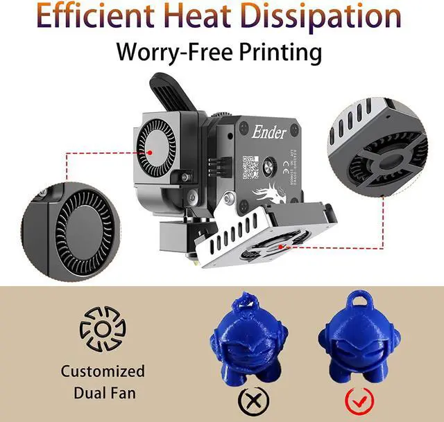 Alt view image 5 of 6 - Creality Sprite Direct Drive Extruder Pro Kit, All Metal Extruder Upgrade Kit for Ender 3/Ender 3 v2/Ender 3 Pro/Ender 3 Max 3D Printer,Dual Gear Dual Fan Design,Support BL Touch/CR Touch