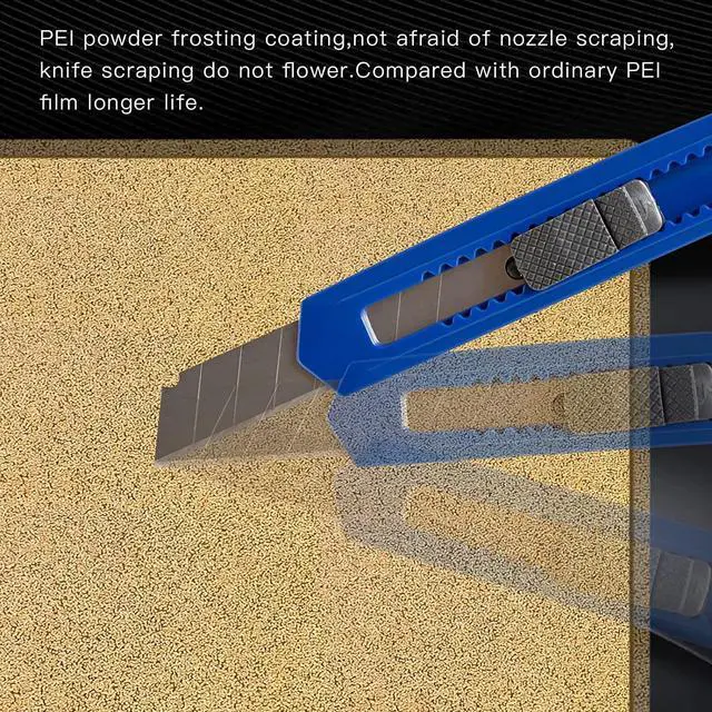 Alt view image 6 of 7 - Double Sided Textured PEI Printing Bed,3D Printer Parts Printing Plate Frosted PEI Surface 235x235mm for Ender 3 V2,Ender 3 Pro,Ender 3,Ender 5 Series,CR20,CP-01(Without Magnetic Bottom Sheet)