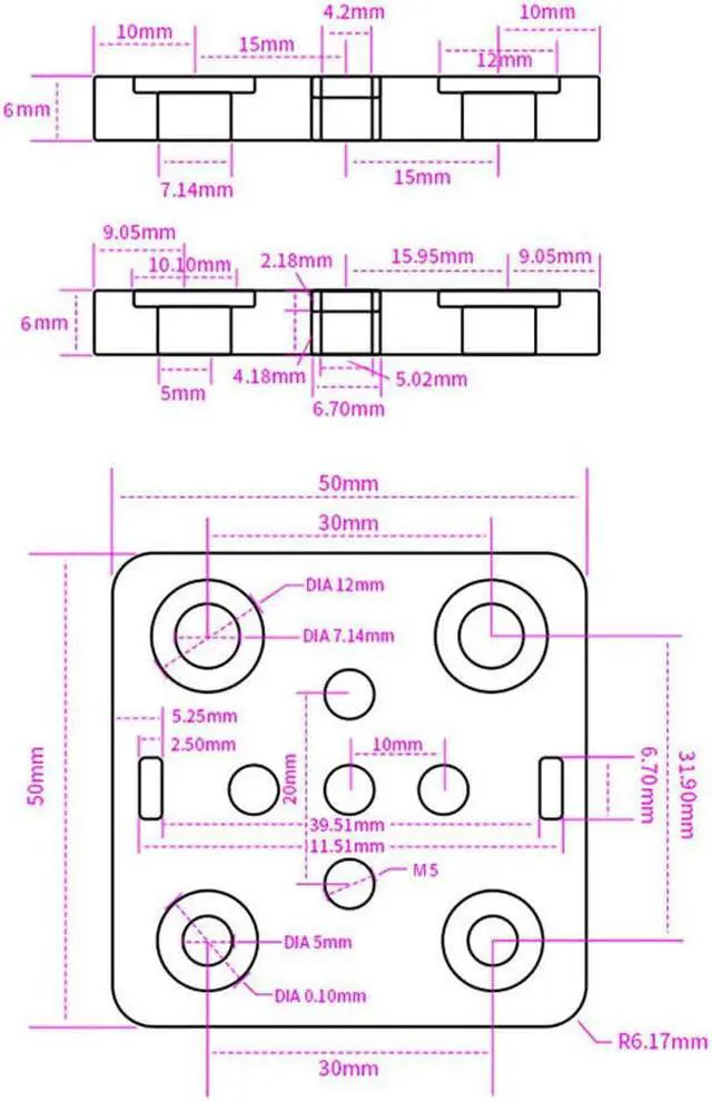 Alt view image 2 of 6 - Small V-Wheel with Plate for 2020 Aluminum Profile for CNC and 3D Printer
