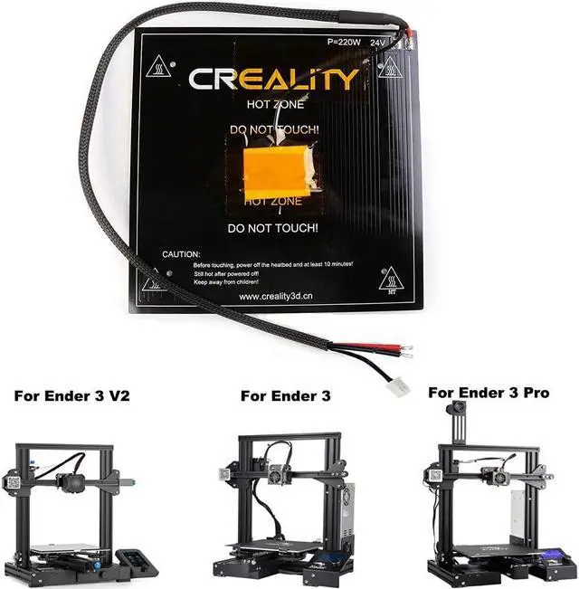Alt view image 2 of 4 - Official Ender 3 V2 Heated Bed 3D Printer Replacement Hot Bed 220W 24V with Cable Compatible for Creality Ender 3, Ender 3 Pro, Ender 3 V2, Ender 3 Neo, Ender 3 V2 Neo...