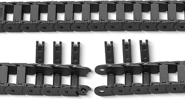 Alt view image 5 of 7 - 39.3 inch Carrier Drag Chain Cable Wire R18 10x11mm (Inn H x W) Plastic Black Open Type for CNC Router Mill and 3D Printer,Wire Carrier Cable with 1 Pair Connectors,1pc Screwdriver,9 Screws