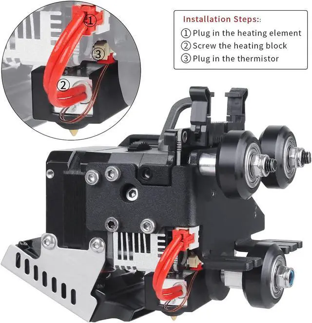 Alt view image 3 of 7 - Ender 3 S1 Sprite Extruder Hotend Heater Block Replacement Titanium Heatbreak High Temperature 300 Plated Copper Nozzle for Ender 3 S1 Plus, Ender 3 S1 Pro,CR-10 Smart Pro 3D Printers(Without Screws