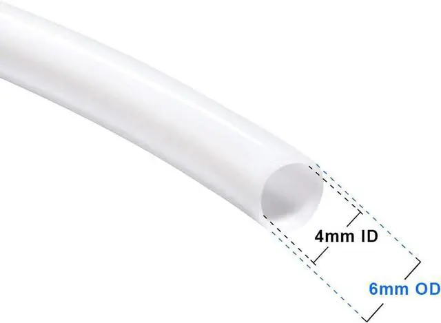 Alt view image 2 of 7 - Feelers PTFE Teflon Tubing, 4mm ID X 6mm OD Tube White Connector Teflon Tube for 3mm Filament for Bowden 3D Printer, 3 Meters
