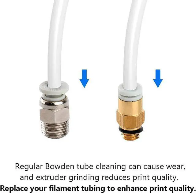 Alt view image 5 of 7 - Feelers PTFE Teflon Tubing, 4mm ID X 6mm OD Tube White Connector Teflon Tube for 3mm Filament for Bowden 3D Printer, 3 Meters