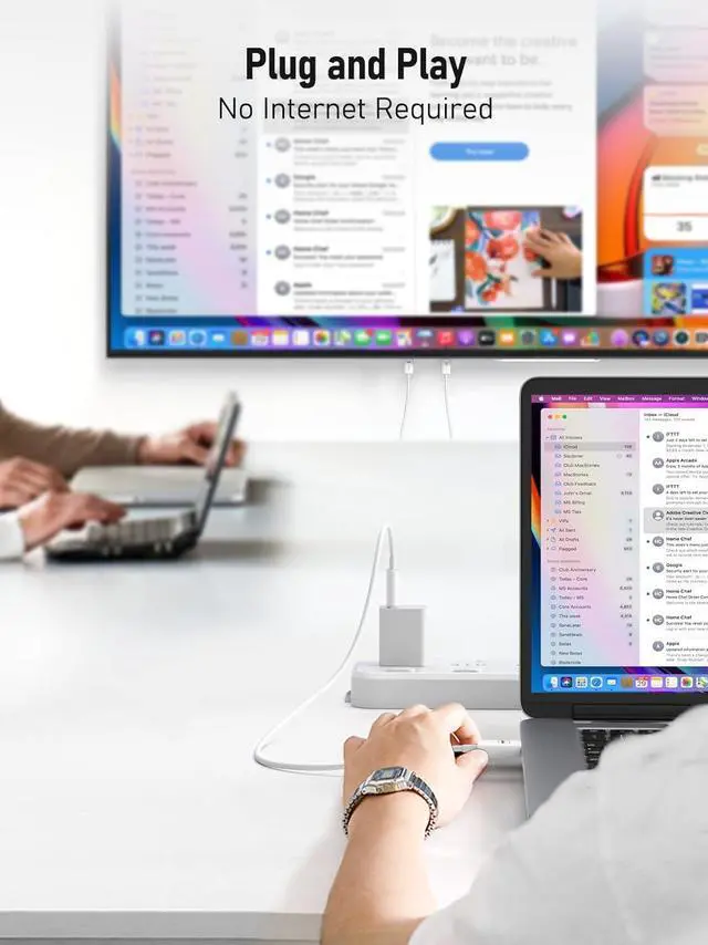 Alt view image 3 of 7 - Wireless HDMI Transmitter and Receiver Kit,Portable Wireless HDMI Extender,Plug&Play,2.4/5G 98ft Range 1080P HD Wireless HDMI Connector for Streaming Video&Audio to Monitor from Laptop/TV-box