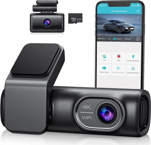  OMBAR 3 Channel Dash Cam, Built-in WiFi GPS, eMMC 64G Storage,  4K Front Dash Cam, 2K+1080P Car Camera Front and Cabin/Rear,  1080P+1080P+1080P Dashcams for Cars with 3.99 IPS Screen, IR Night