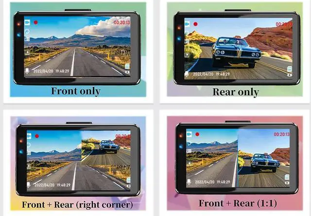 Alt view image 7 of 7 - Dash Cam Front and Rear, Dash Camera for Cars with 32G Card Super Night Vision, Car Dash Cam 1080P Dashboard Camera with G-Sensor, Parking Monitor, Loop Recording, Motion Detection Car Camera