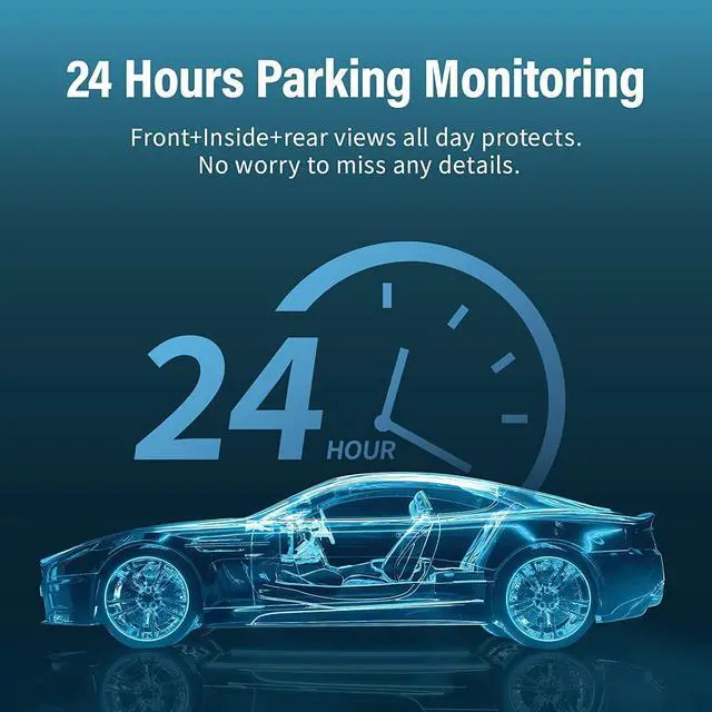 Alt view image 6 of 7 - Dash Cam Front Rear and Inside 1080P Three Channels with IR Night Vision Car Camera SD Card Included Dashboard Camera Dashcam for Cars HDR Motion Detection and G-Sensor for Car, Taxi, Uber