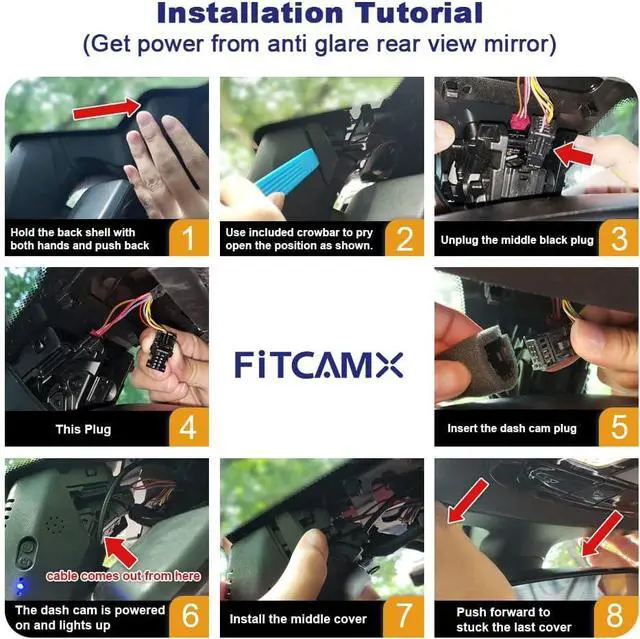 Alt view image 5 of 7 - Fitcamx 4K Dash Cam Adapts for BMW 5 7 Series 2018-2023 530i 540i 530e M550i 740i 750i M760i 745e Xdrive (G30/G11), OEM Look, 2160P UHD Video, WiFi & APP, Loop Recording G-Sensor, Plug&Play, 64GB Card