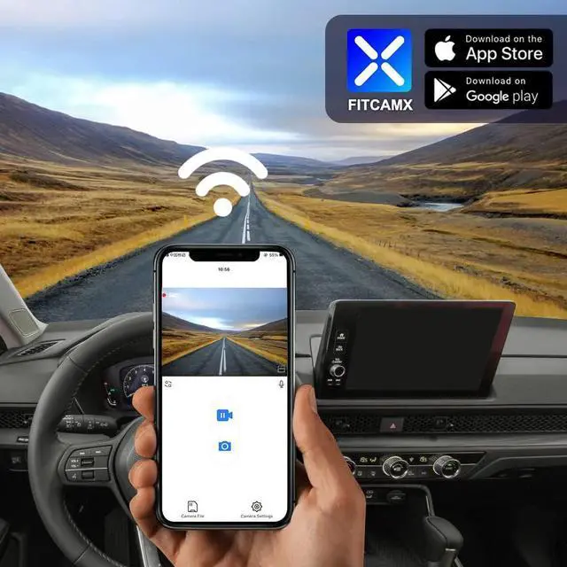 Alt view image 6 of 7 - Fitcamx Front 4K+Rear 1080P Dash Cam Adapts for Honda CR-V 2023 2024 2025 Sport Touring EX EX-L Hybrid (Gen6), Integrated OEM Look, Dual Loop Recording, WiFi&APP, G-Sensor, Easy to Use, 128GB Card