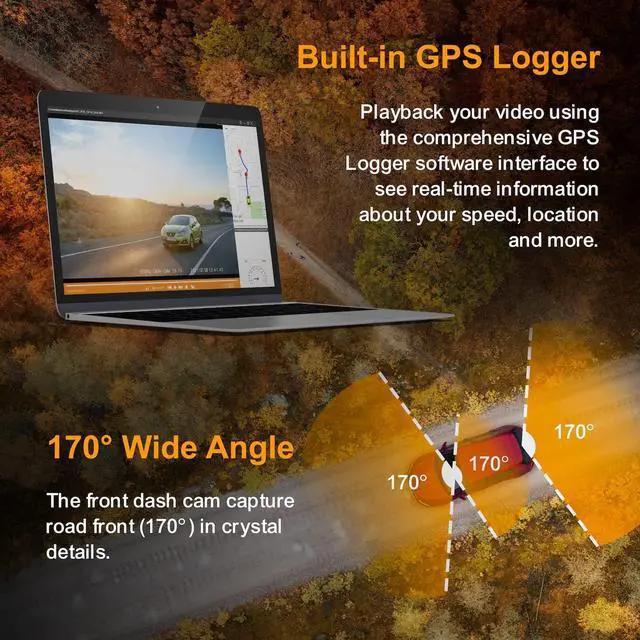 Alt view image 5 of 6 - M3 3-Channel 1080p Mirror Dash Cam - GPS, 12" IPS Touch Screen, Night Vision, Parking Monitor, Stream Media, Auto-Backup for Car, Truck & Taxi