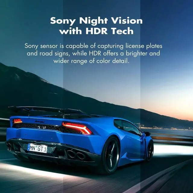 Alt view image 6 of 7 - 4K Dual Dash Cam Front and Rear, Wi-Fi GPS, 3 Inches IPS Touch Screen, Car Camera Driving Recorder with Night Vision, Parking Mode