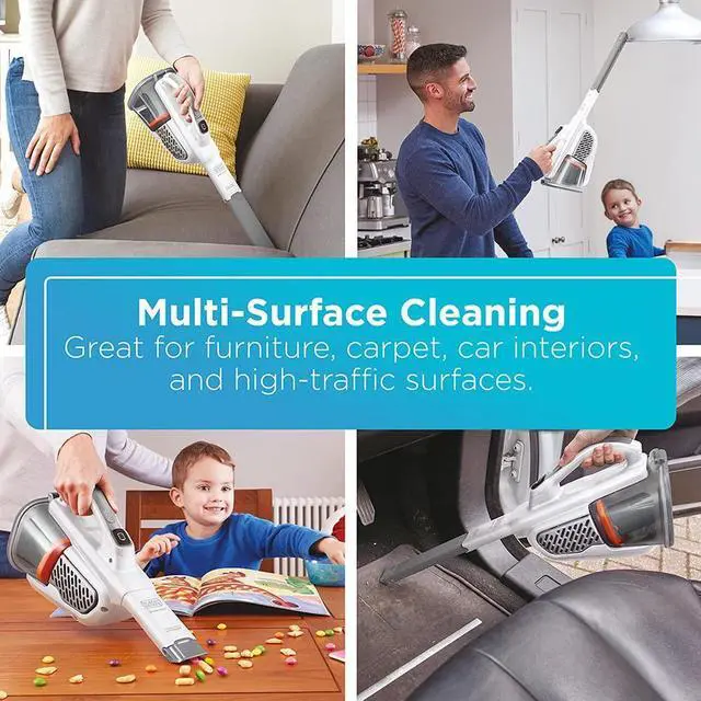 Alt view image 4 of 7 - BLACK+DECKER Dustbuster Handheld Vacuum, Cordless, AdvancedClean+, White (HHVK320J10)