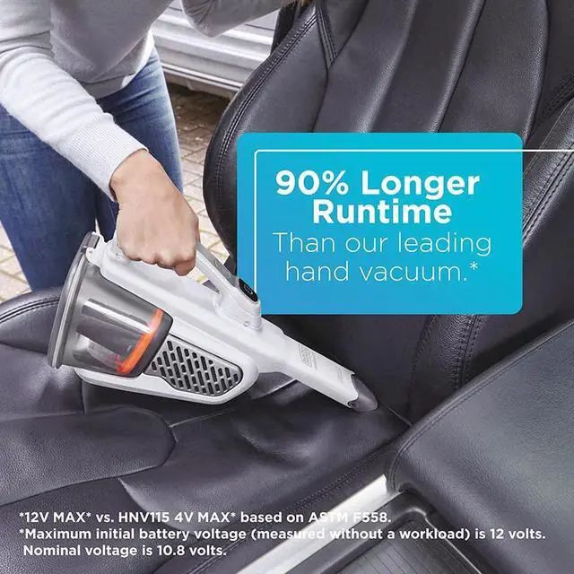 Alt view image 5 of 7 - BLACK+DECKER Dustbuster Handheld Vacuum, Cordless, AdvancedClean+, White (HHVK320J10)