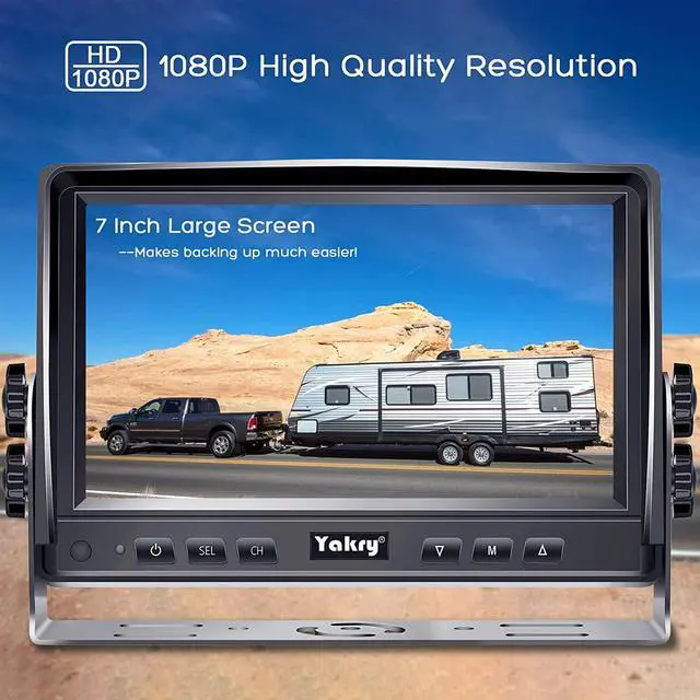 Alt view image 4 of 7 - RV Backup Camera Plug and Play - No Delays 7 Inch HD 1080P Rear View Camera with IR Night Vision 2 Channels - Waterproof Reverse Camera for Truck Trailer Camper Tractor Y14