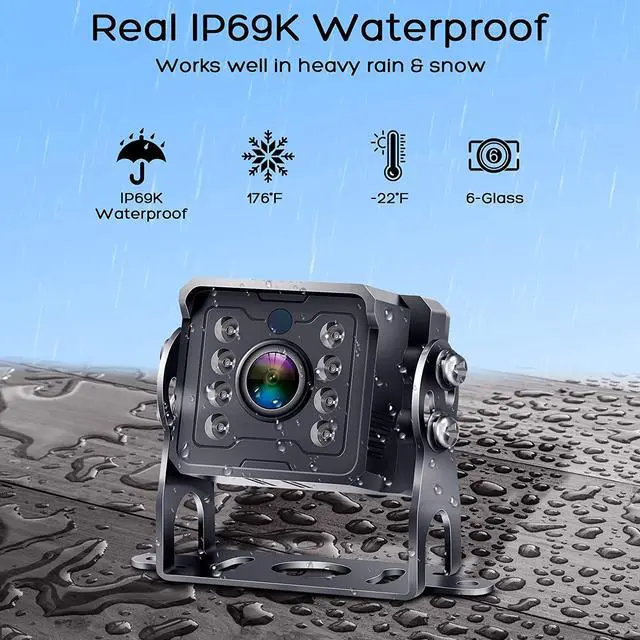 Alt view image 5 of 7 - RV Backup Camera Plug and Play - No Delays 7 Inch HD 1080P Rear View Camera with IR Night Vision 2 Channels - Waterproof Reverse Camera for Truck Trailer Camper Tractor Y14
