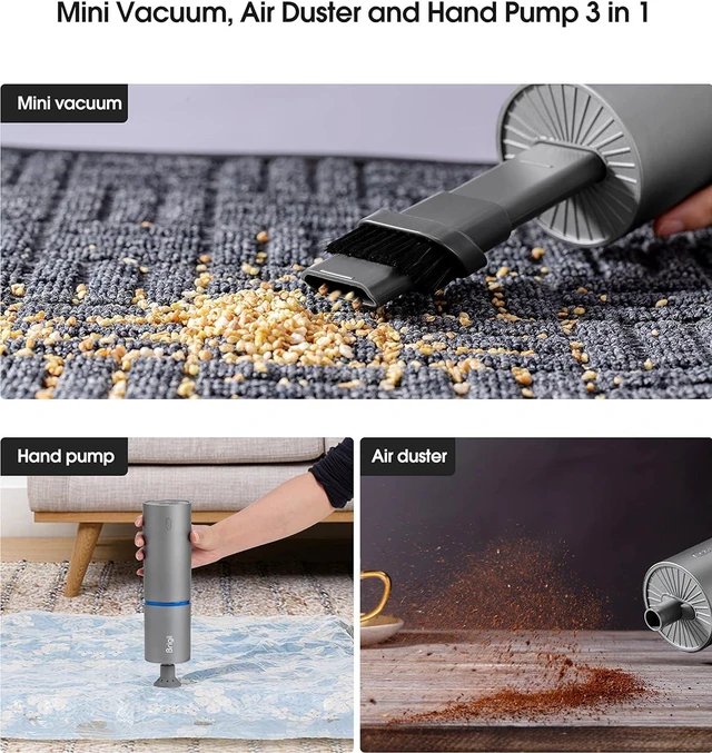 Alt view image 2 of 7 - Brigii Mini Handheld Vacuum Cordless, 3 in 1 Car Vacuum Air Duster Pump