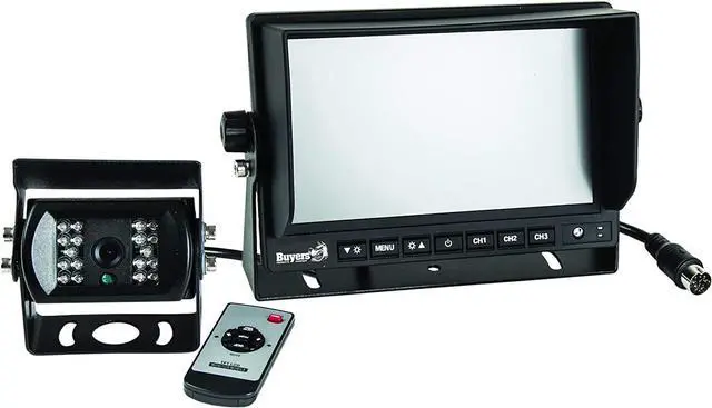 Main image of Buyers Products 8883000 7 inch Backup Camera with Remote Control - 4 Pin | Rearview Vehicle Observation System with Night Vision Monitor Kit for Trucks, RVs, Trailers, Vans and More