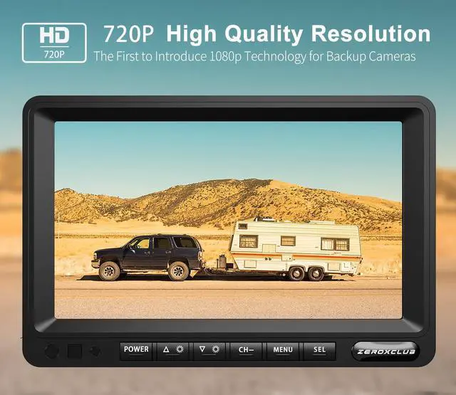 Alt view image 2 of 6 - HD Wired Backup Camera System Kit, Sharp CCD Chip, 100% Not Wash Up, IP69 Waterproof Rear View Camera + 7 LCD Monitor Reversing for Truck/Semi-Trailer/Box Trucks/RV (ERY01)